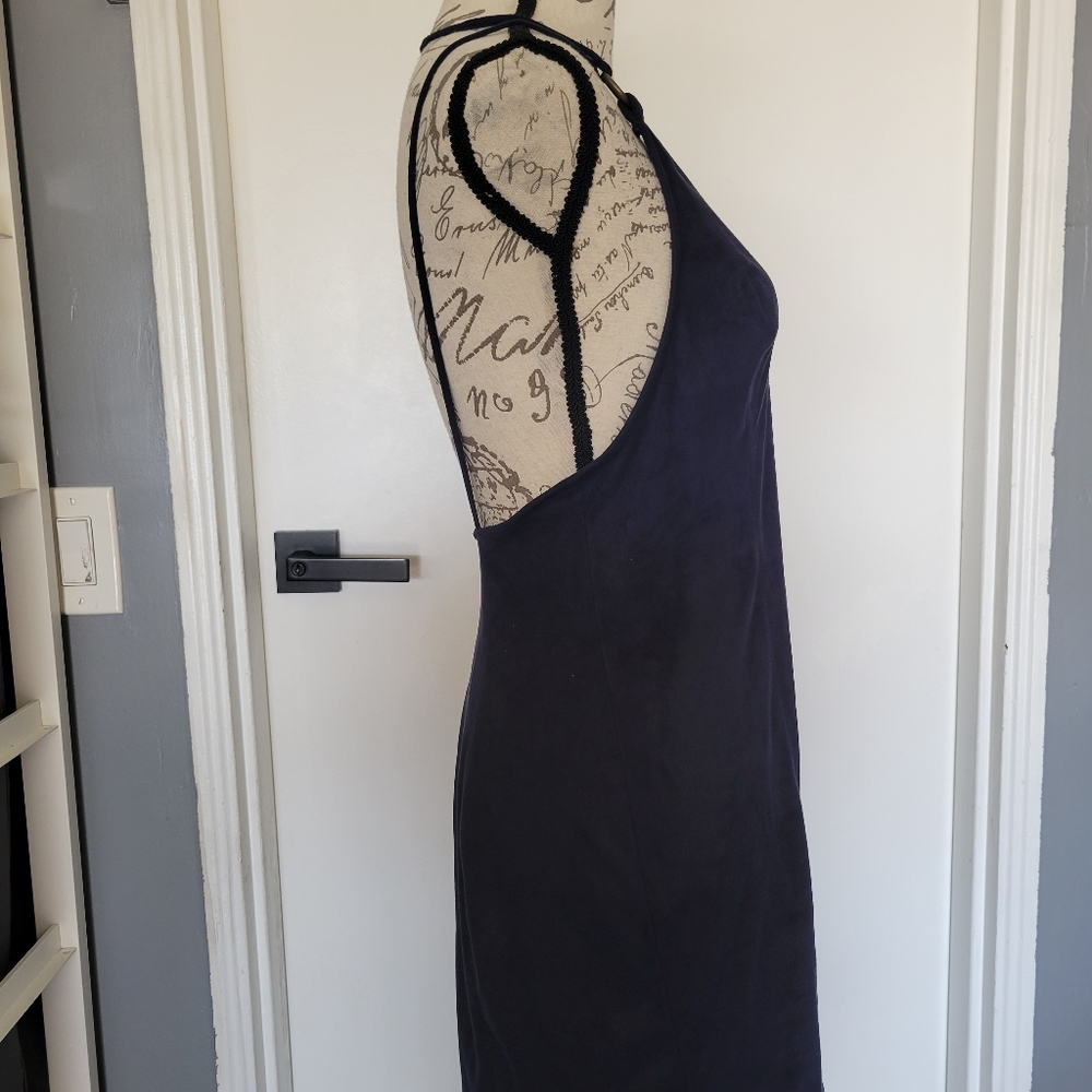 Intimately Free People Navy Vegan Suede Sexy Mini Dress Size M - Picture 10 of 12